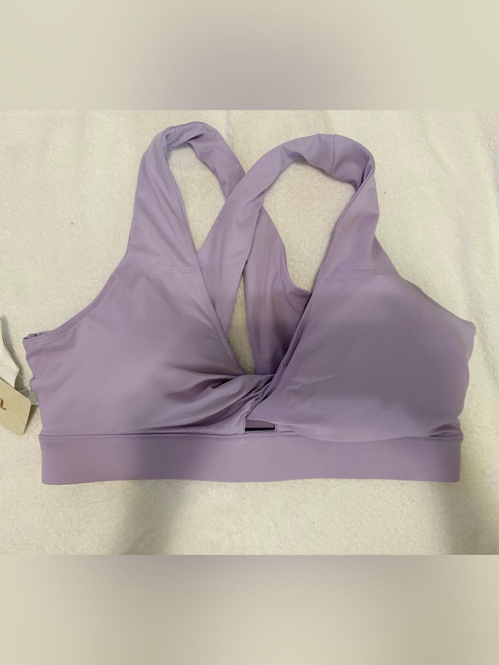 NWT Fabletics Lilac Twist-Front Sports Bra